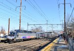 NJT Train # 7829 about to stop-ALP-45A # 4539 in the lead